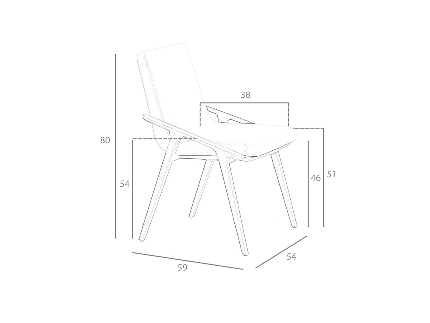 Chaise en similicuir vison 4019 ANGEL CERDA