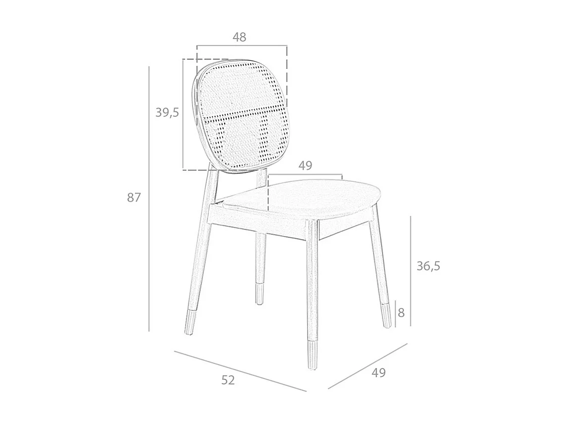 Rattanowe i czarne krzesło z ekoskóry