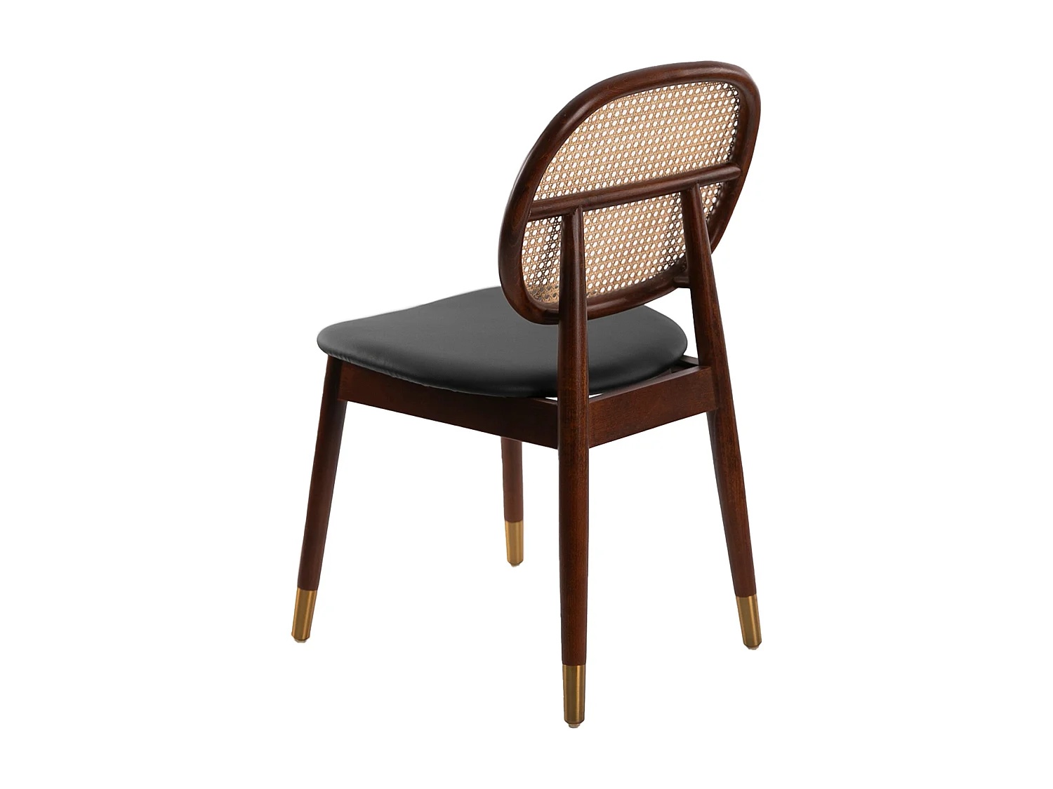 Chaise en rotin et similicuir noir 4093 ANGEL CERDA