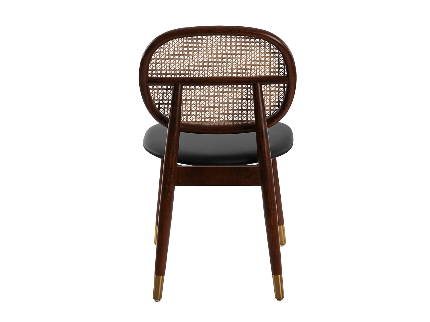 Sedia in rattan ed ecopelle nera 4093 ANGEL CERDA
