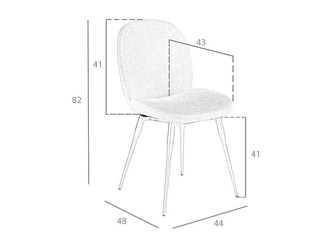Chaise en tissu avec pieds en acier 4081 ANGEL CERDA