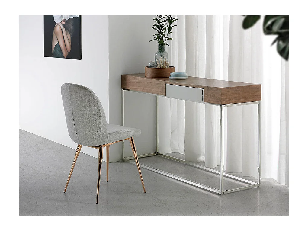Chaise en tissu avec pieds en acier 4081 ANGEL CERDA
