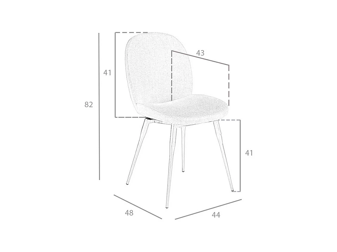 Chaise en tissu avec pieds en acier 4081 ANGEL CERDA