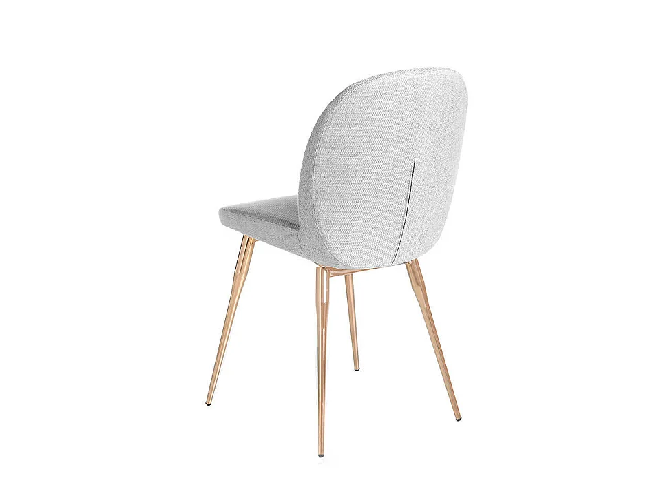 Sedia rivestita in tessuto con gambe in acciaio color oro rosa   4081 ANGEL CERDA