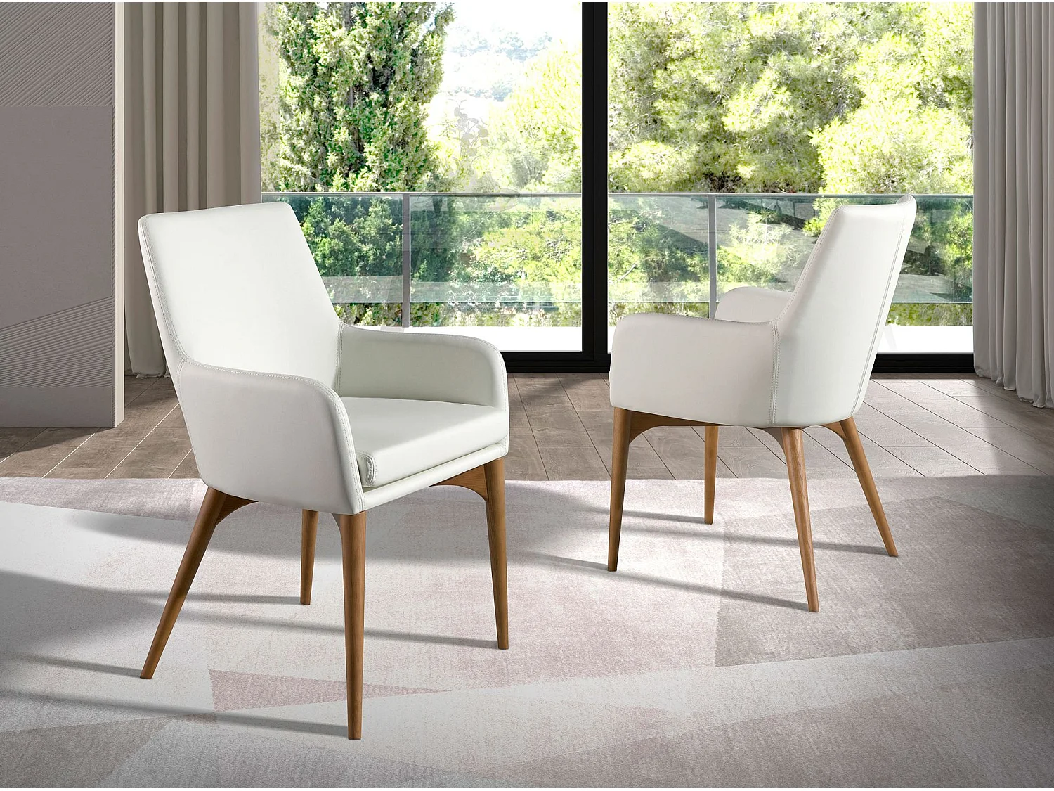 Chaise en similicuir blanc 4006 ANGEL CERDA