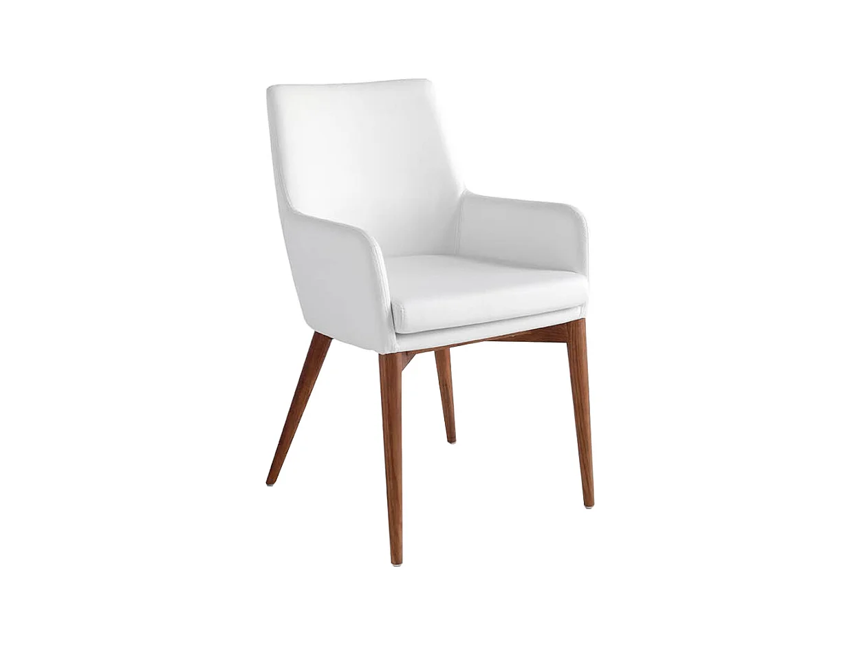 Chaise en simili cuir et bois noyer 4006 ANGEL CERDA