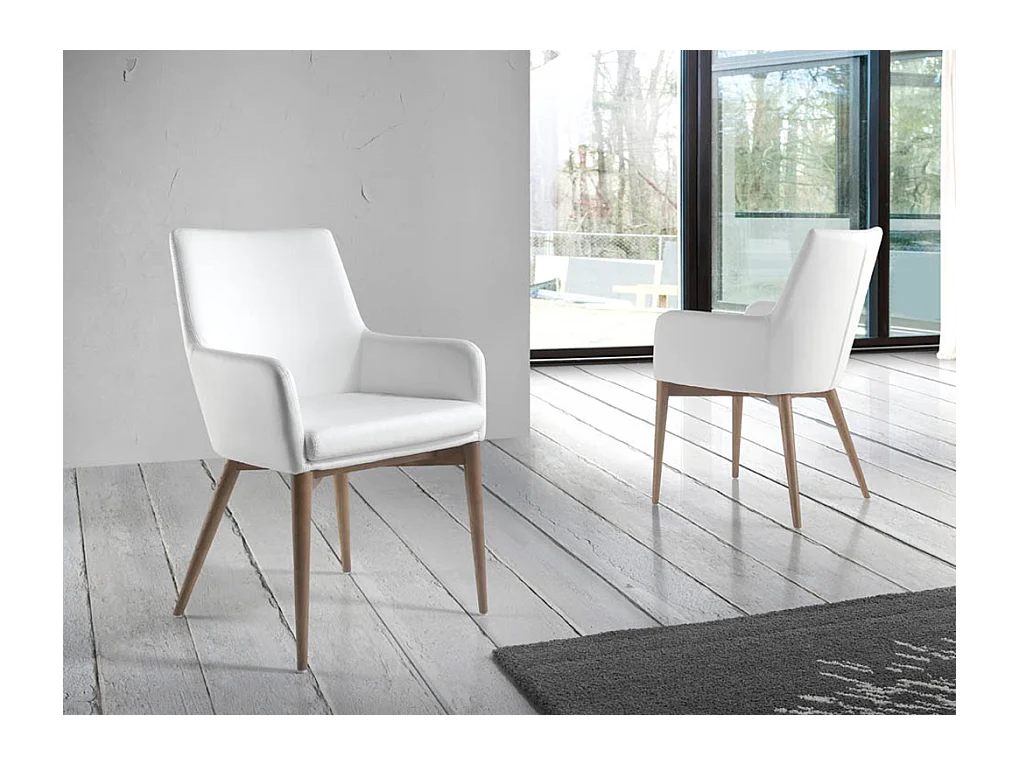 Esszimmerstuhl aus weißem Öko-Leder  4006 ANGEL CERDA