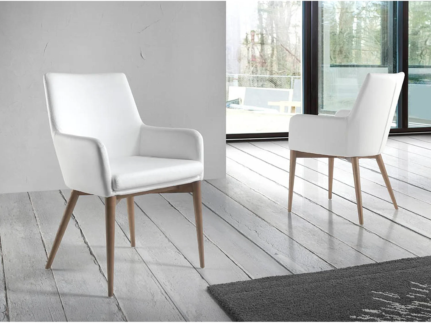Chaise en similicuir blanc 4006 ANGEL CERDA