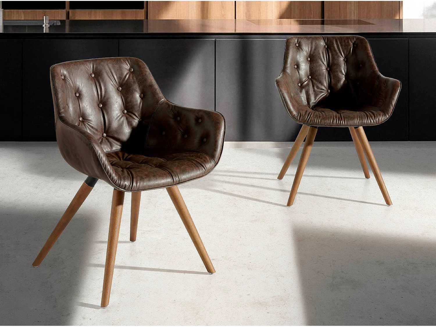 Öko-Lederstuhl schokoladenbraun 4073 ANGEL CERDA