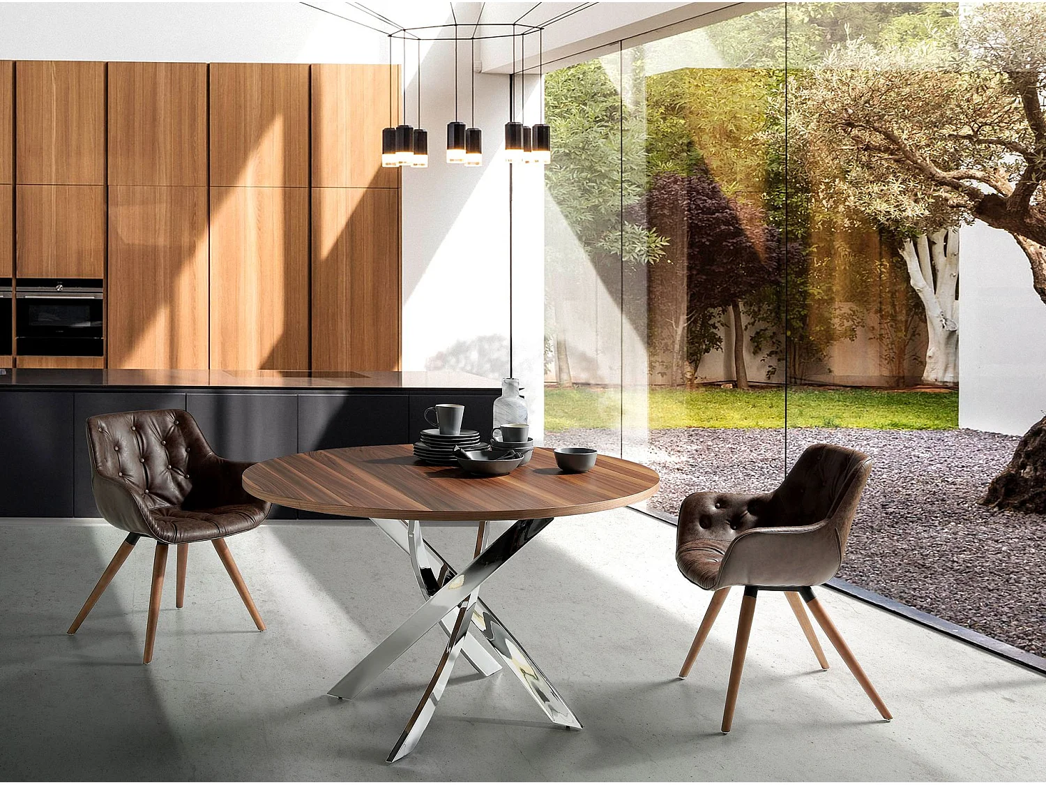 Chaise en similicuir marron chocolat 4073 ANGEL CERDA