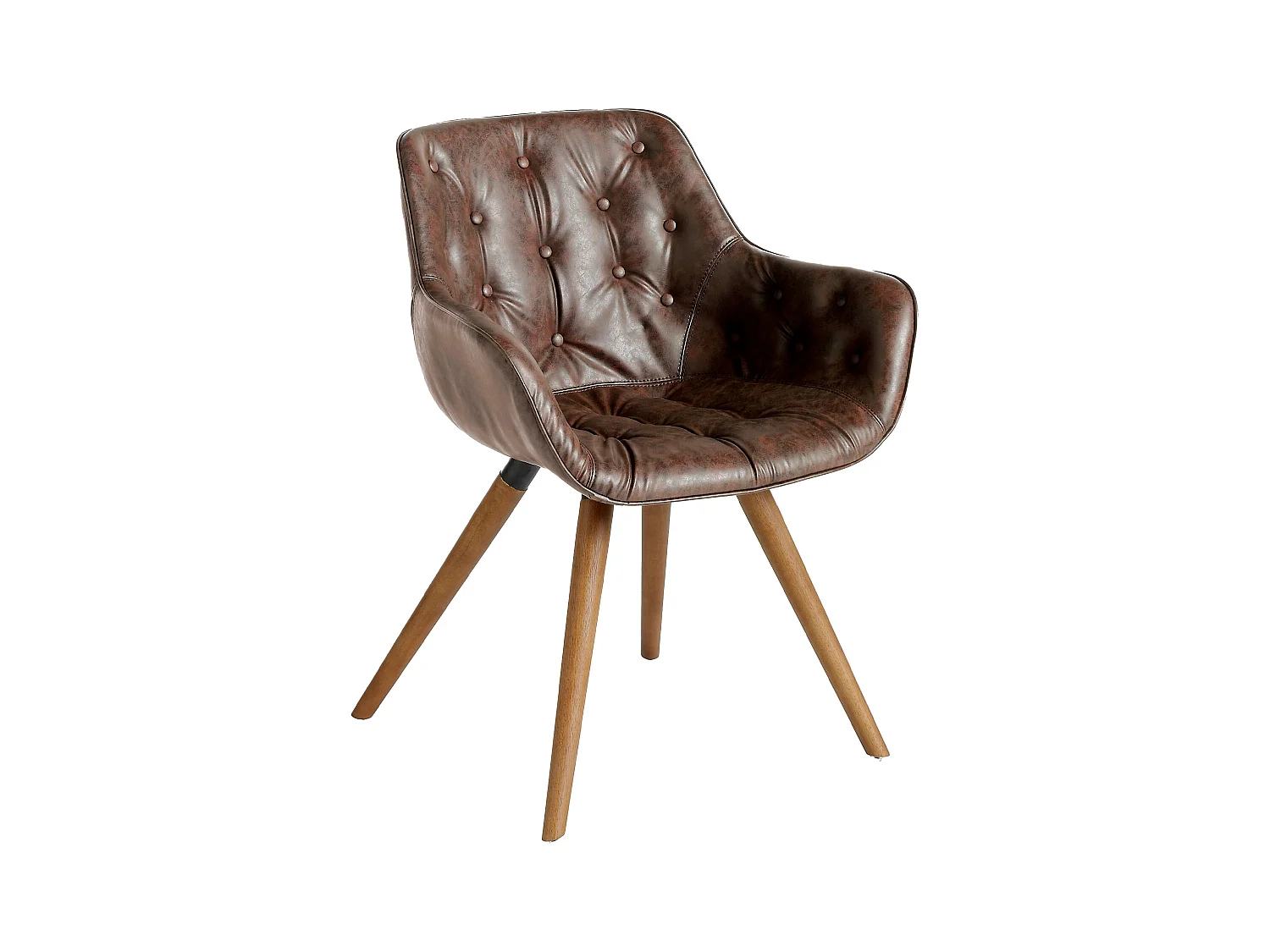 Chaise en simili cuir et bois noyer 4073 ANGEL CERDA