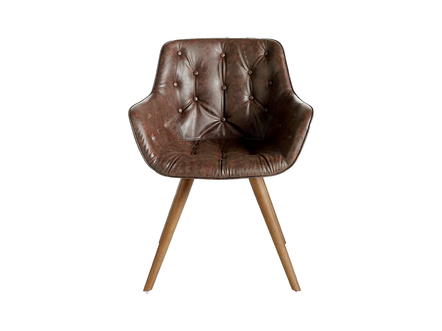 Chaise en simili cuir et bois noyer 4073 ANGEL CERDA