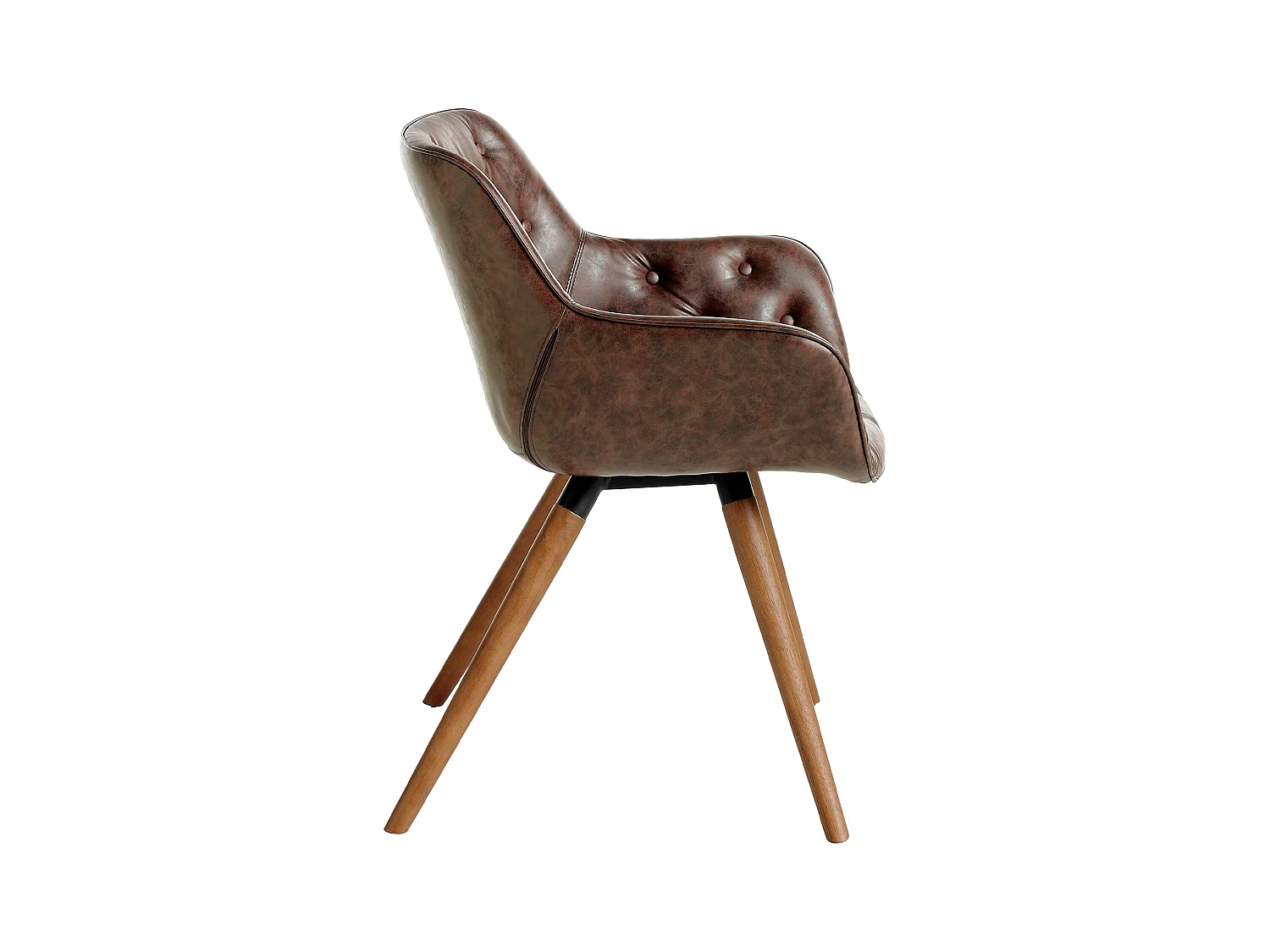 Chaise en simili cuir et bois noyer 4073 ANGEL CERDA