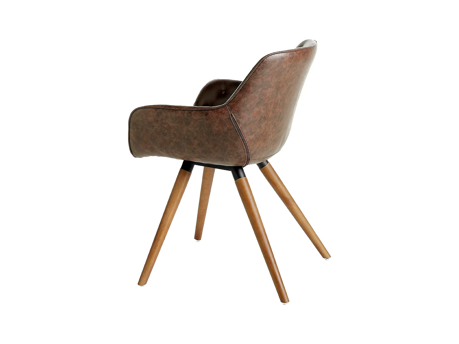 Chaise en simili cuir et bois noyer 4073 ANGEL CERDA