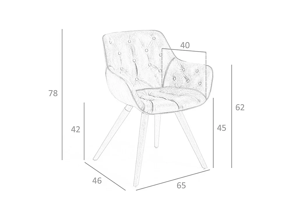 Chaise en simili cuir et bois noyer 4073 ANGEL CERDA