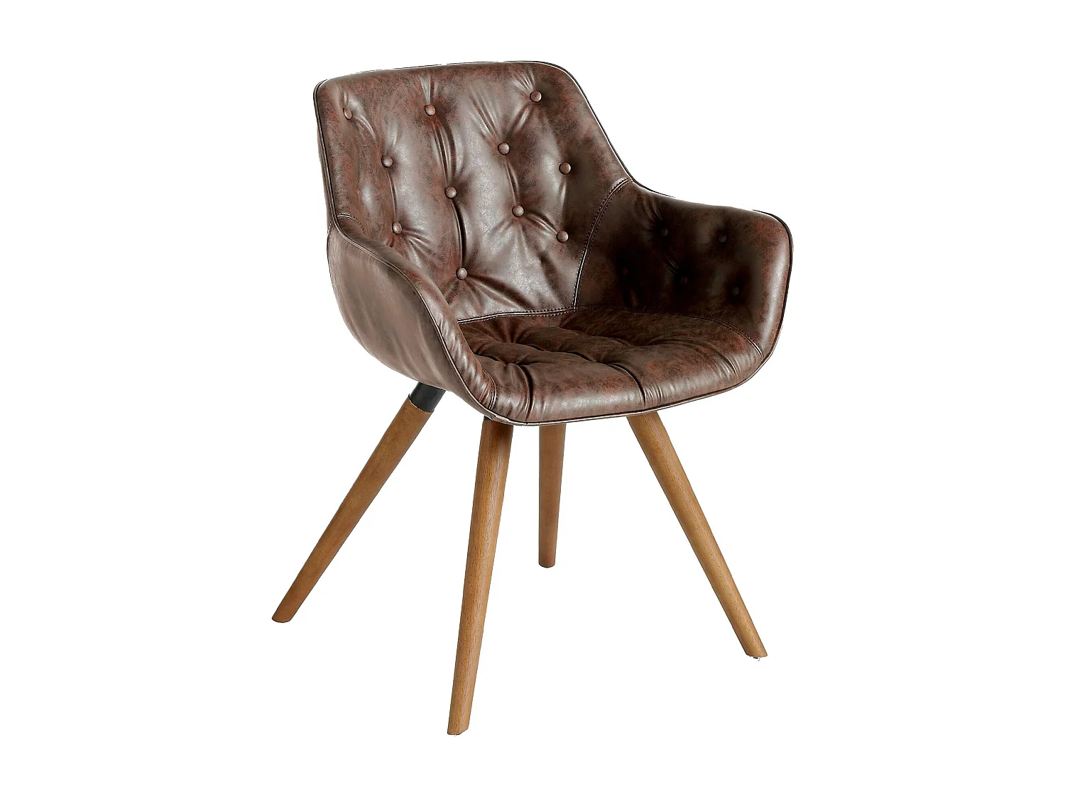 Chocoladebruine eco-leren stoel 4073 ANGEL CERDA