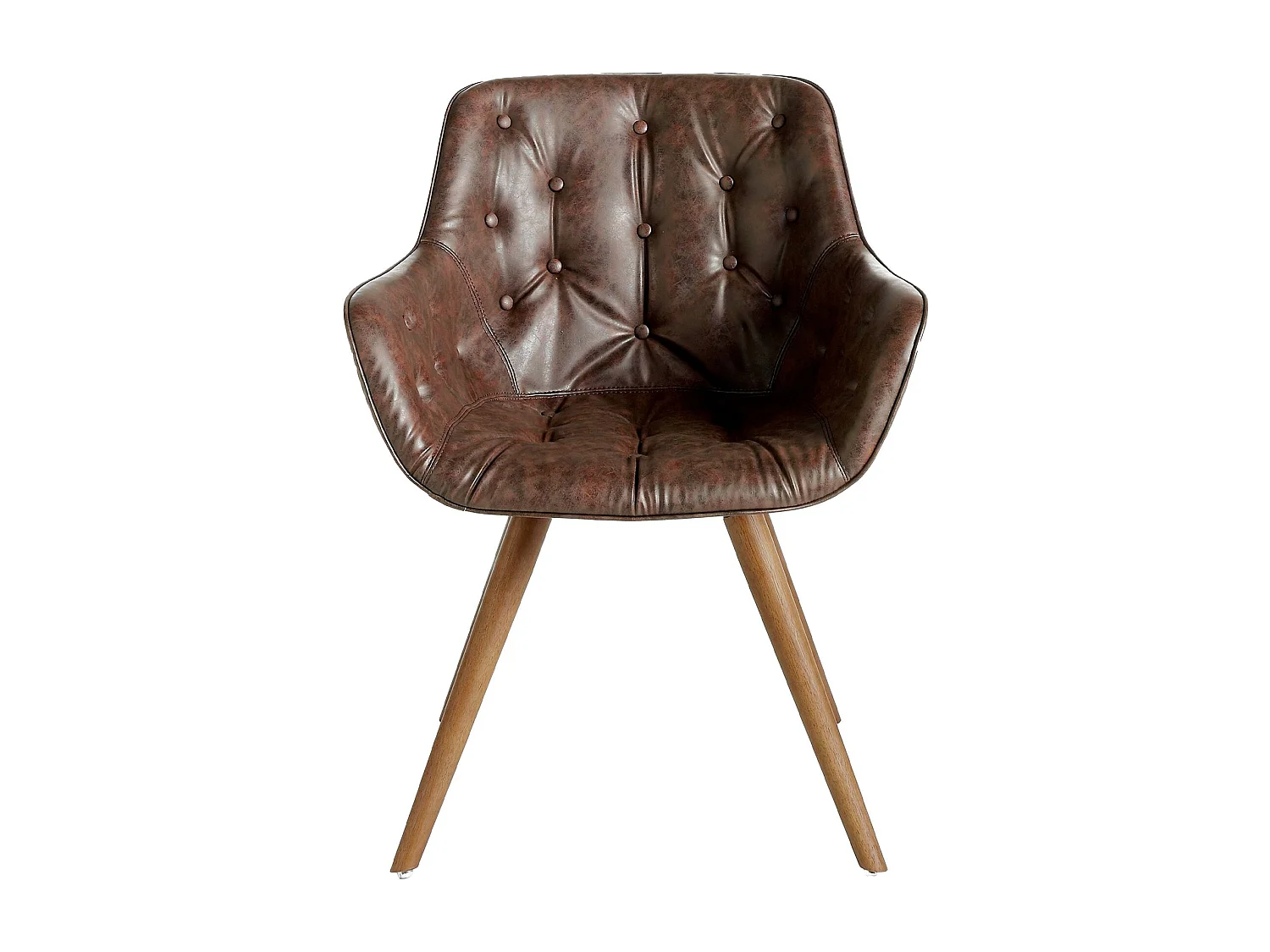 Chaise en similicuir marron chocolat 4073 ANGEL CERDA