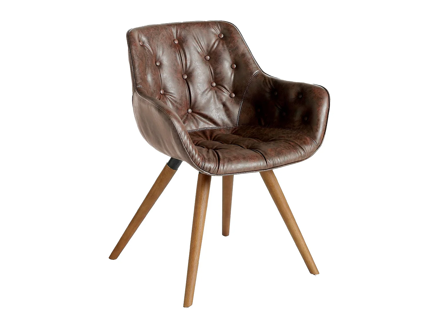 Chaise en similicuir marron chocolat 4073 ANGEL CERDA
