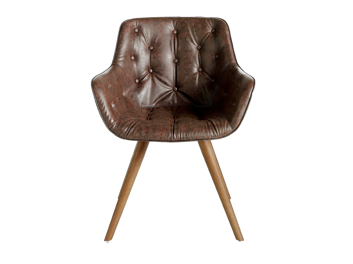 Chaise en similicuir marron chocolat 4073 ANGEL CERDA