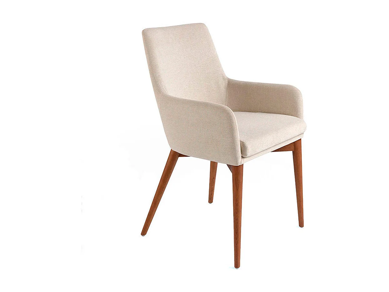 Chaise en tissu et bois couleur noyer 4048 ANGEL CERDA