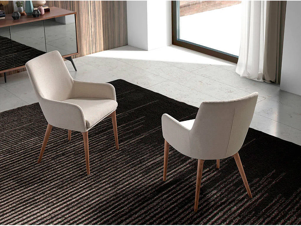 Chaise en tissu et bois couleur noyer 4048 ANGEL CERDA