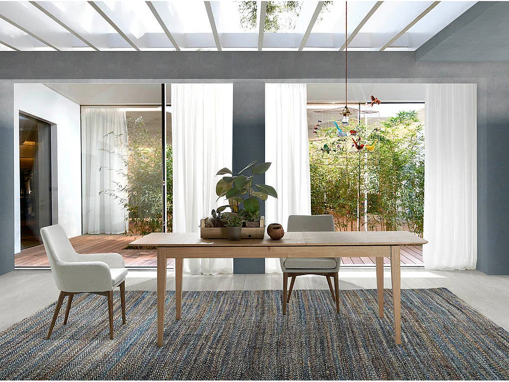 Chaise en tissu et bois couleur noyer 4048 ANGEL CERDA