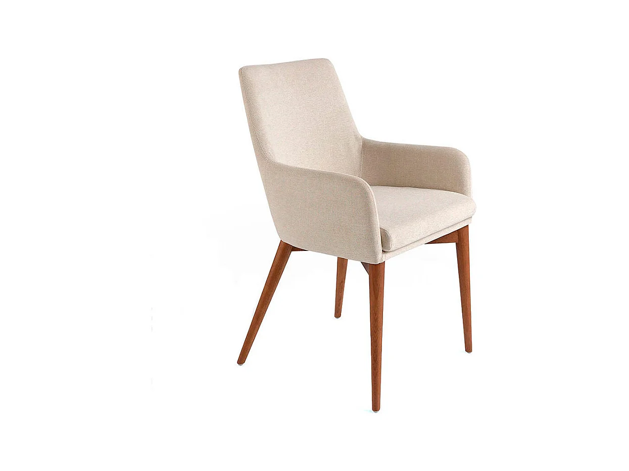 Chaise en tissu et bois couleur noyer 4048 ANGEL CERDA