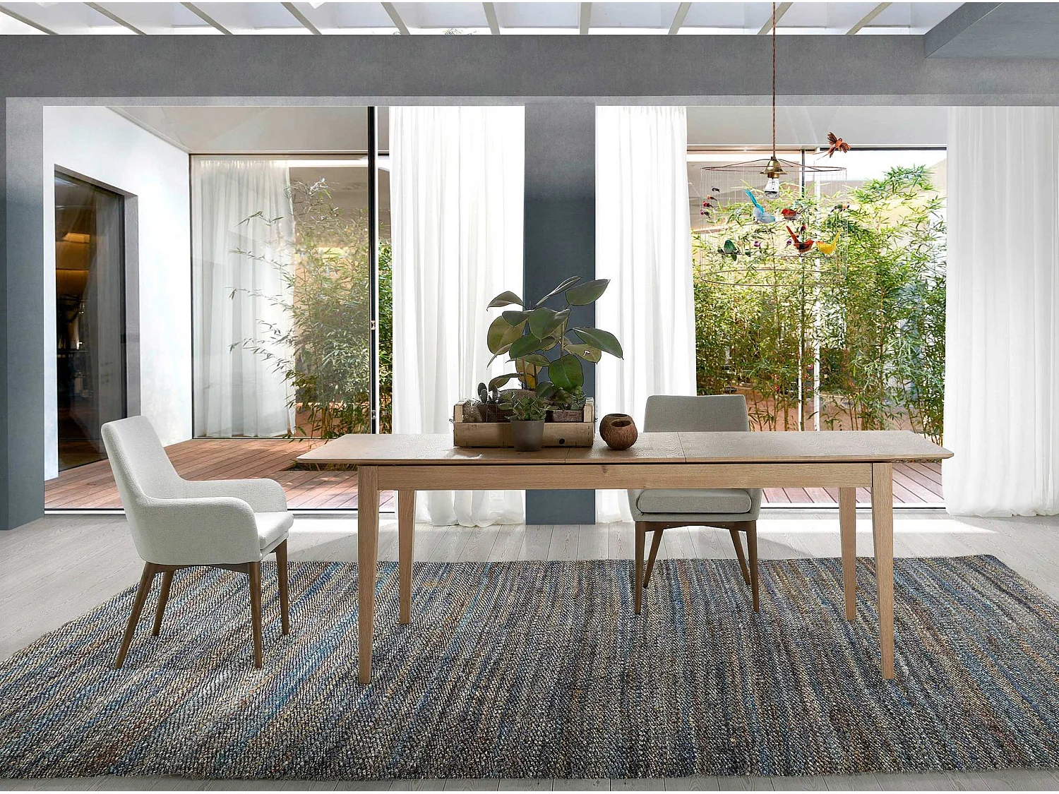 Chaise en tissu et bois couleur noyer 4048 ANGEL CERDA