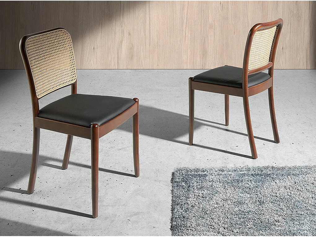 Eetkamerstoel met vierkante rotan rugleuning 4094 ANGEL CERDA