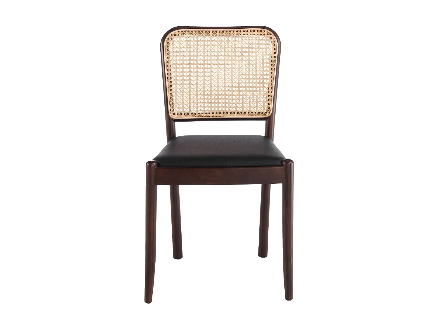 Chaise en rotin et similicuir noir 4094 ANGEL CERDA