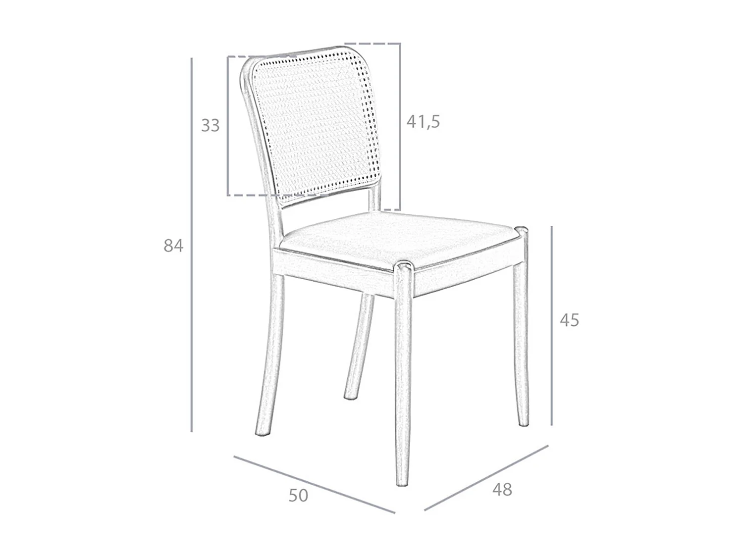 Chaise en rotin et similicuir noir 4094 ANGEL CERDA