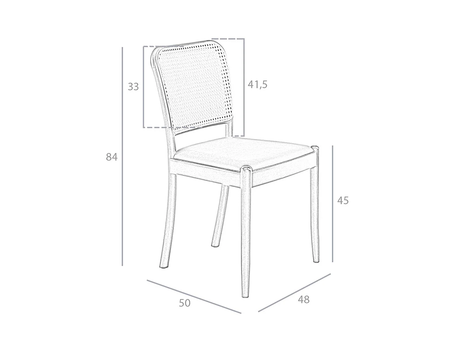 Stuhl aus Rattan und schwarzem Öko-Leder 4094 ANGEL CERDA