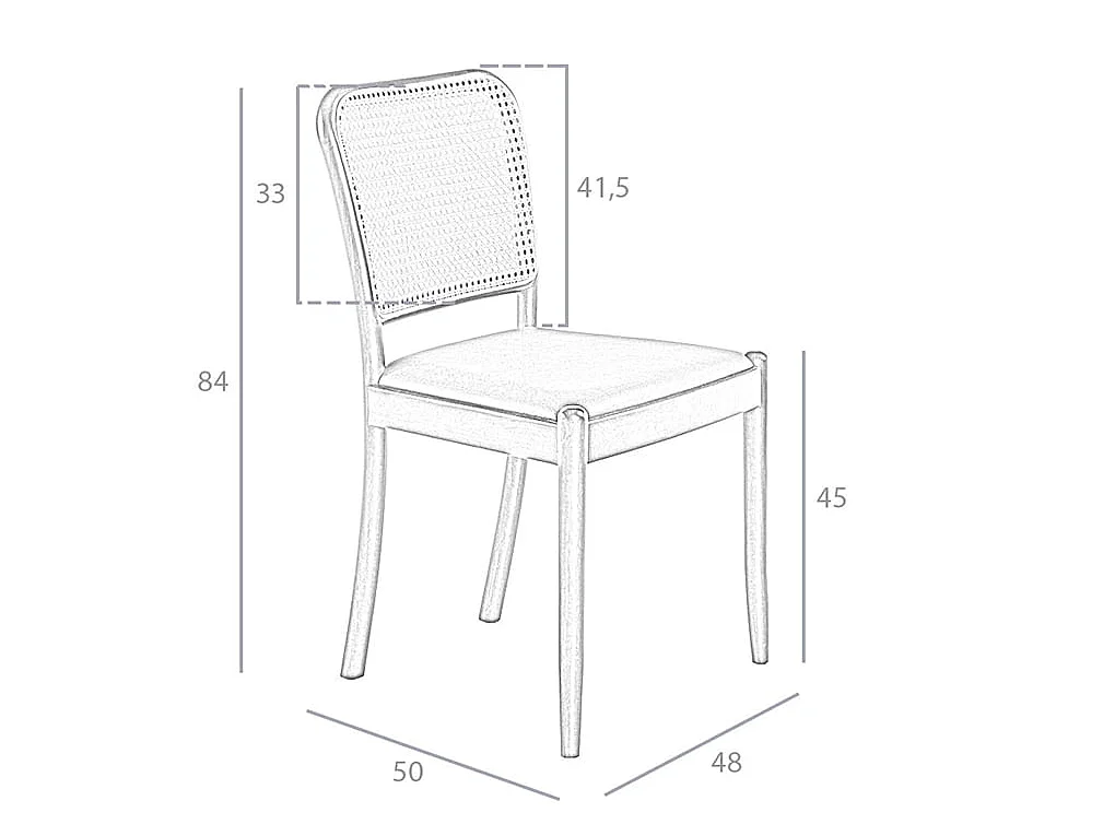 Rotan en zwart eco-lederen stoel 4094 ANGEL CERDA