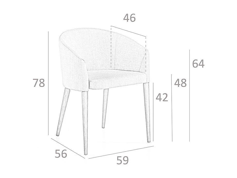 Chaise en tissu beige 4007 ANGEL CERDA