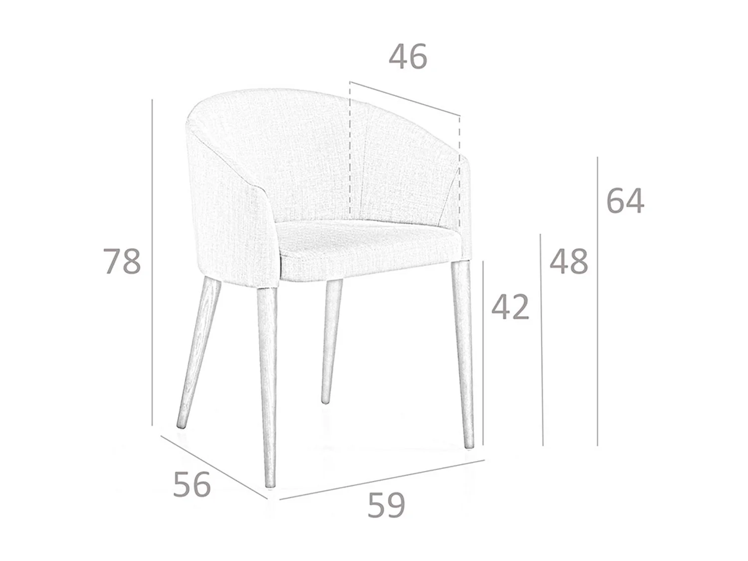 Chaise en tissu beige 4007 ANGEL CERDA