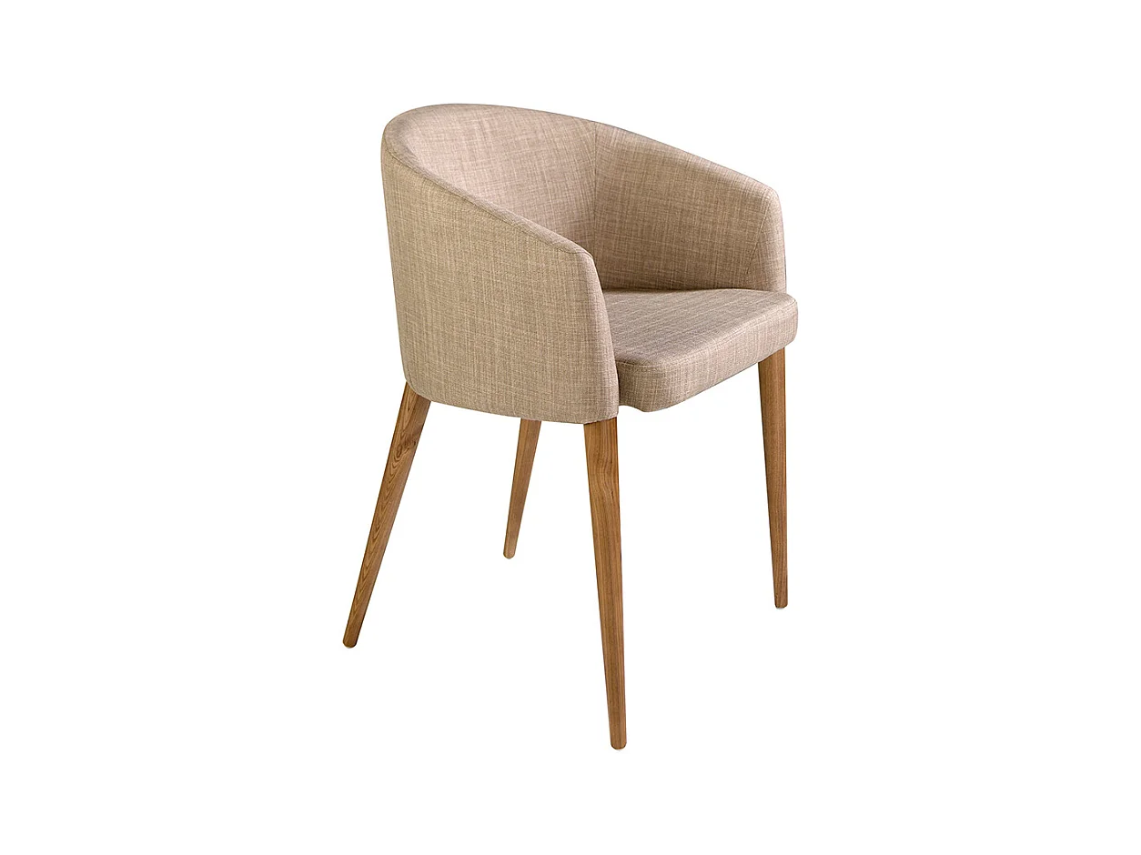 Chaise en tissu avec pieds en bois noyer 4007 ANGEL CERDA