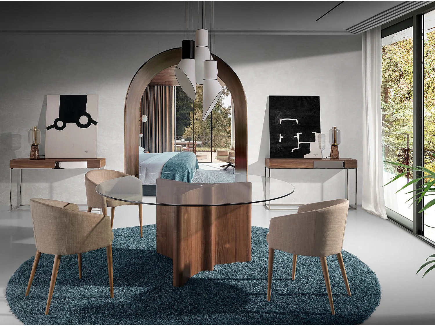 Stuhl mit beigem Stoffbezug 4007 ANGEL CERDA