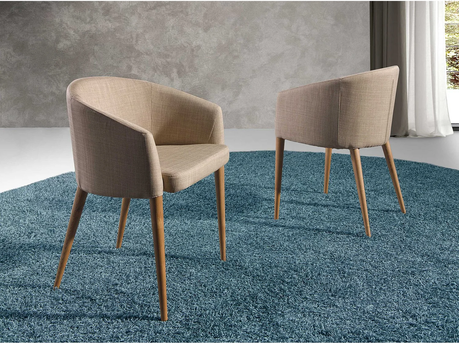 Chaise en tissu beige 4007 ANGEL CERDA