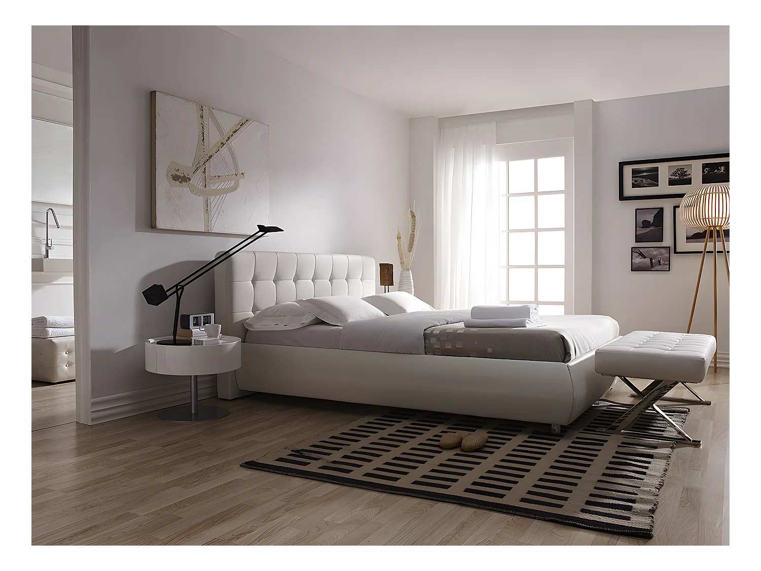 Bank van wit kunstleer 5001 ANGEL CERDA