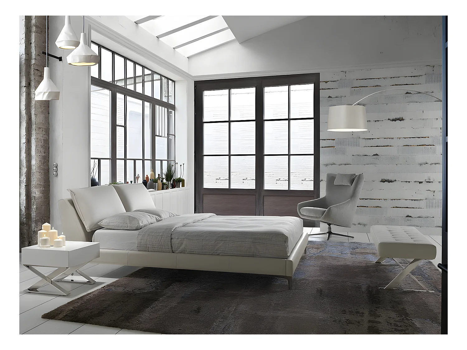 Bank van wit kunstleer 5001 ANGEL CERDA