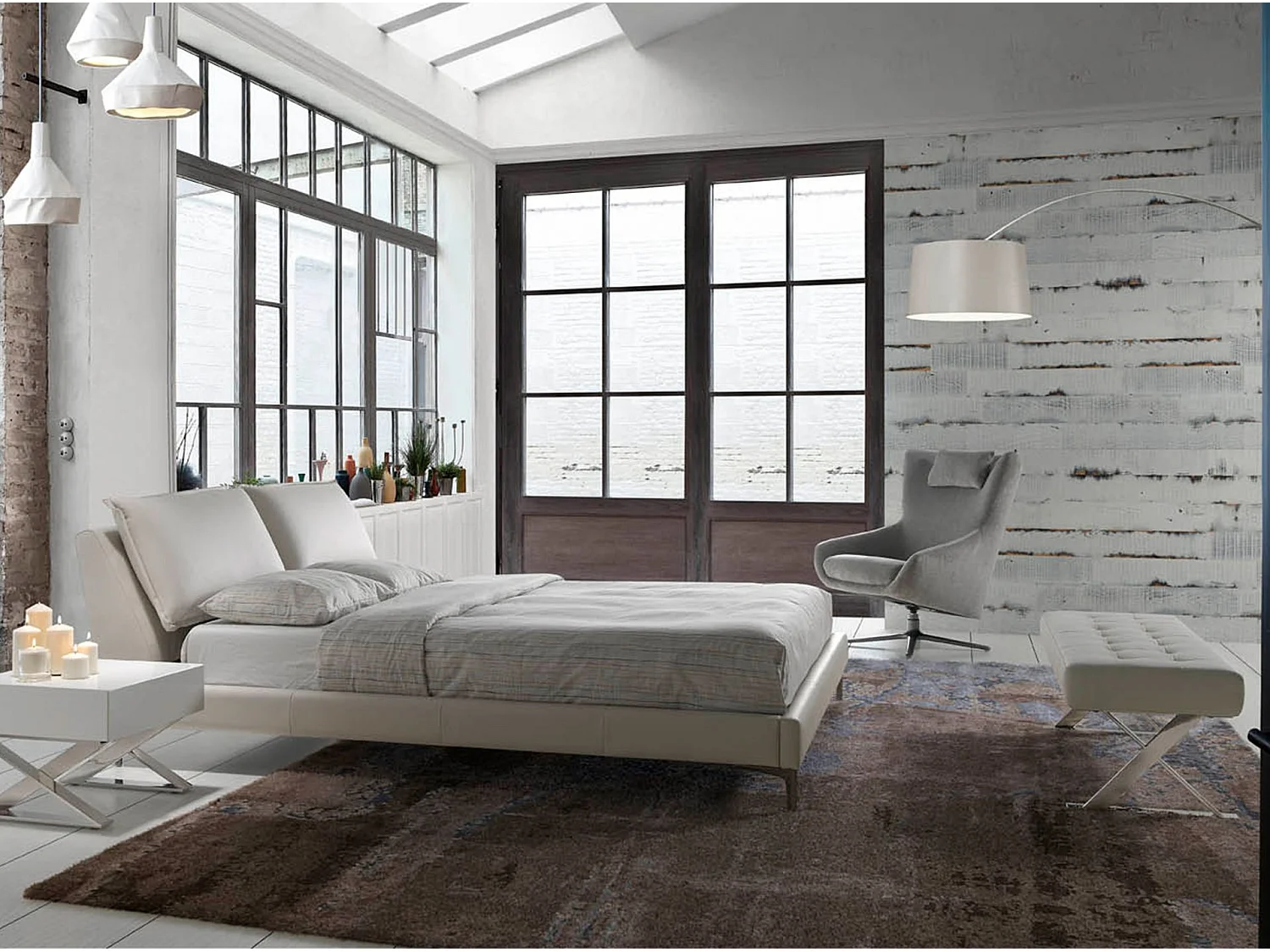 Banc en similicuir blanc 5001 ANGEL CERDA
