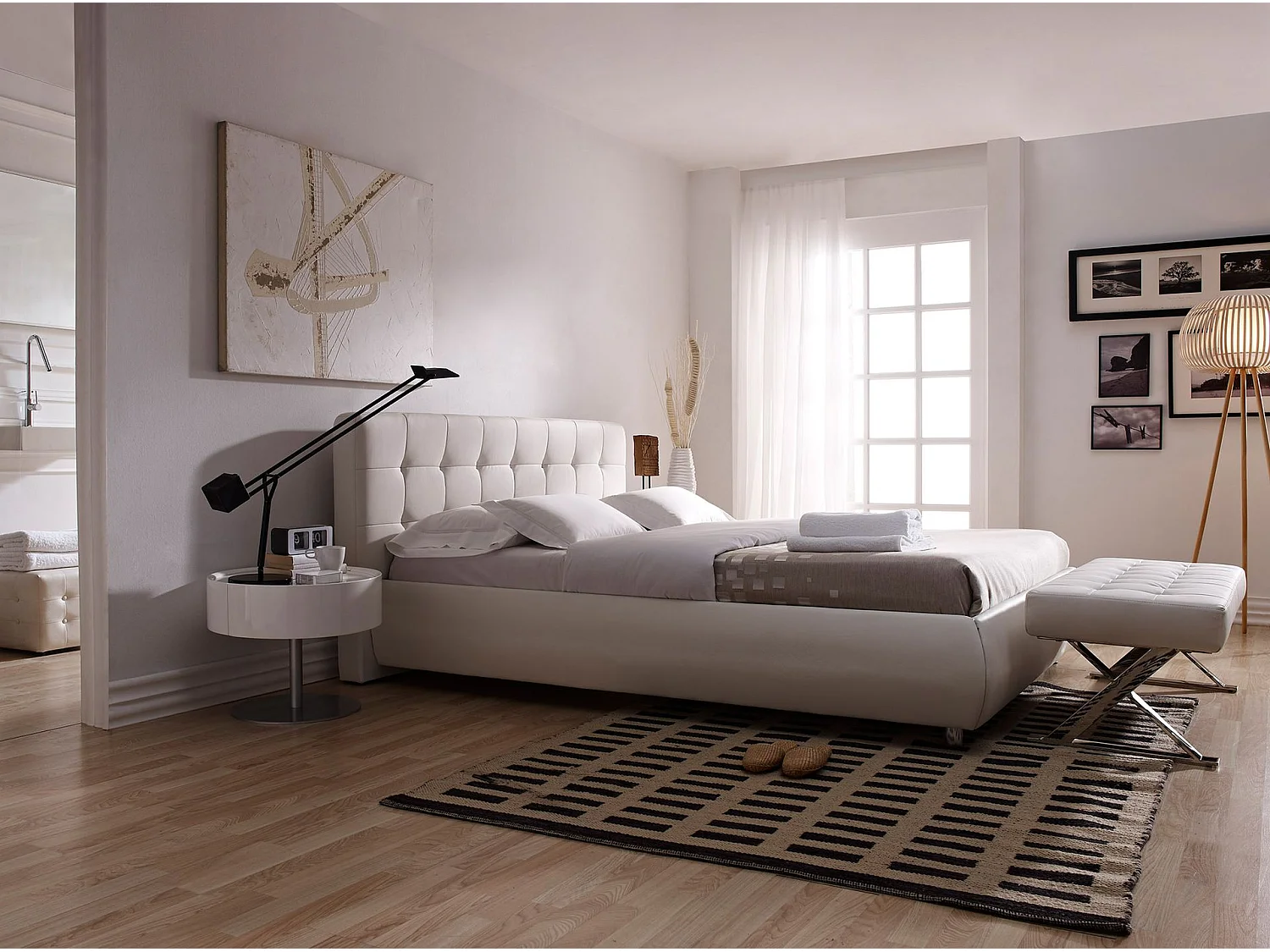 Banc en similicuir blanc 5001 ANGEL CERDA
