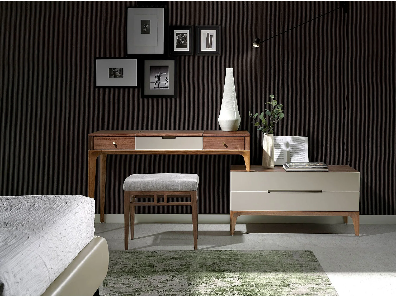 Tabouret en tissu gris 5027 ANGEL CERDA