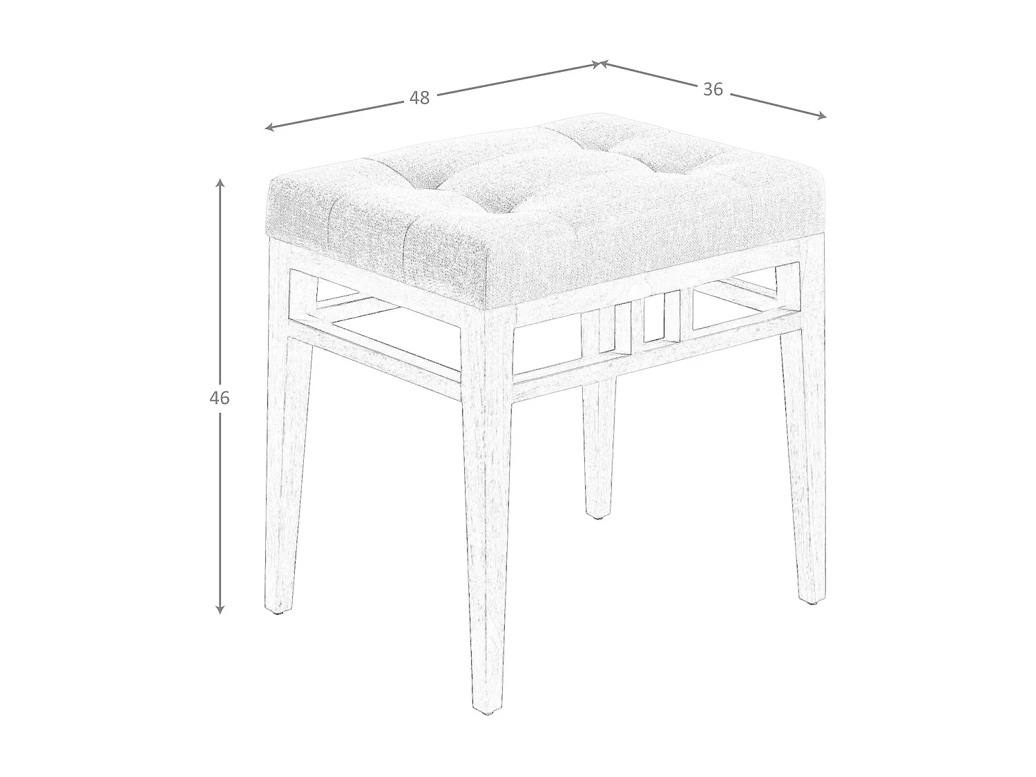 Tabouret en tissu gris 5027 ANGEL CERDA
