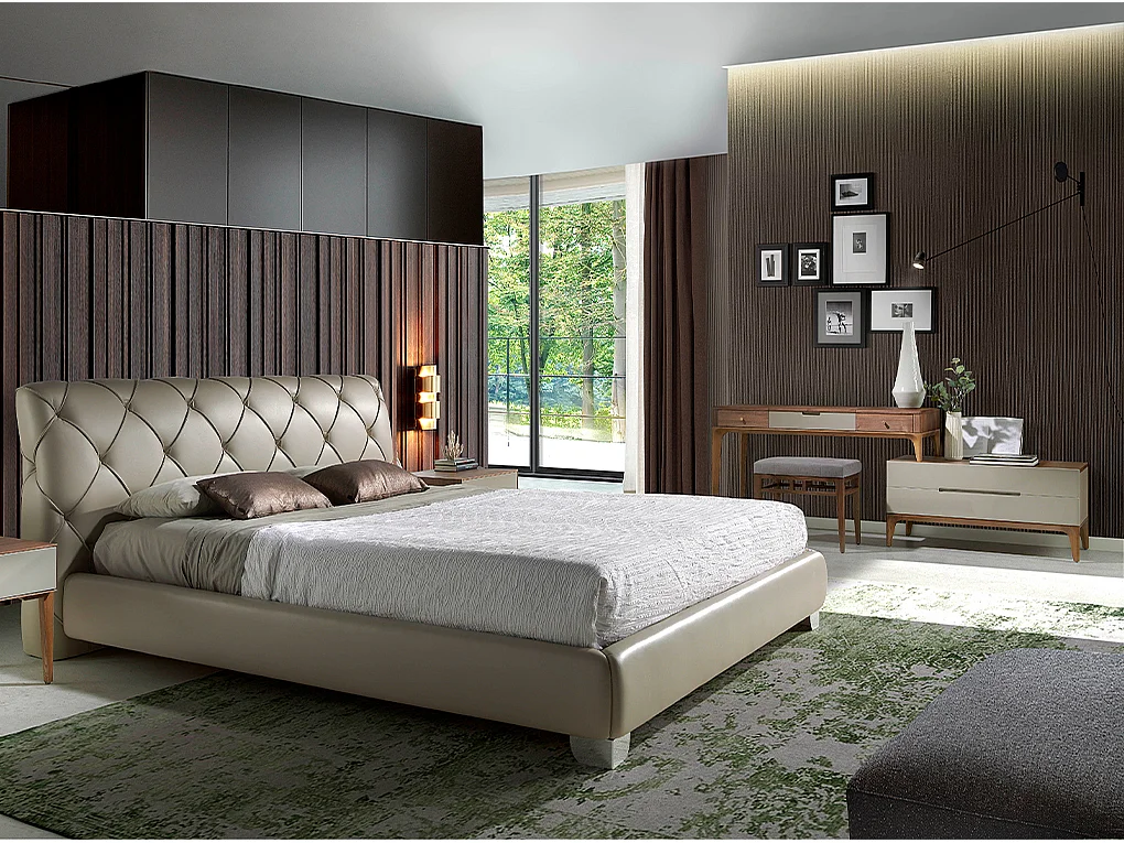 Tabouret en tissu gris 5027 ANGEL CERDA