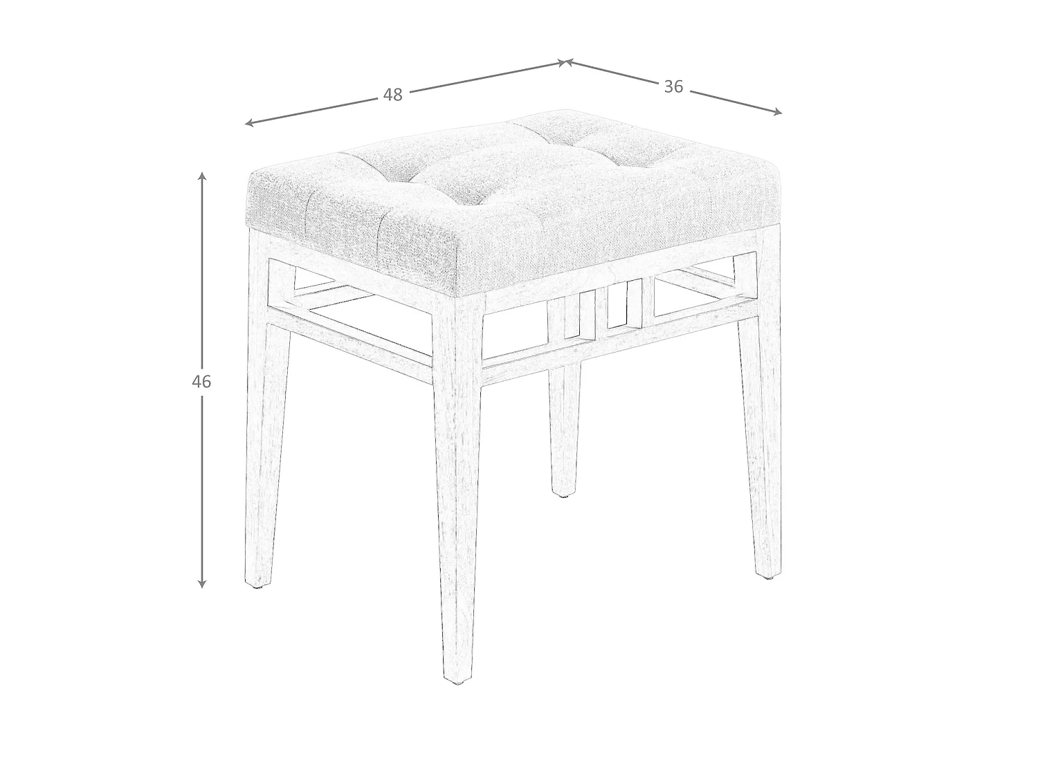 Tabouret en tissu gris 5027 ANGEL CERDA