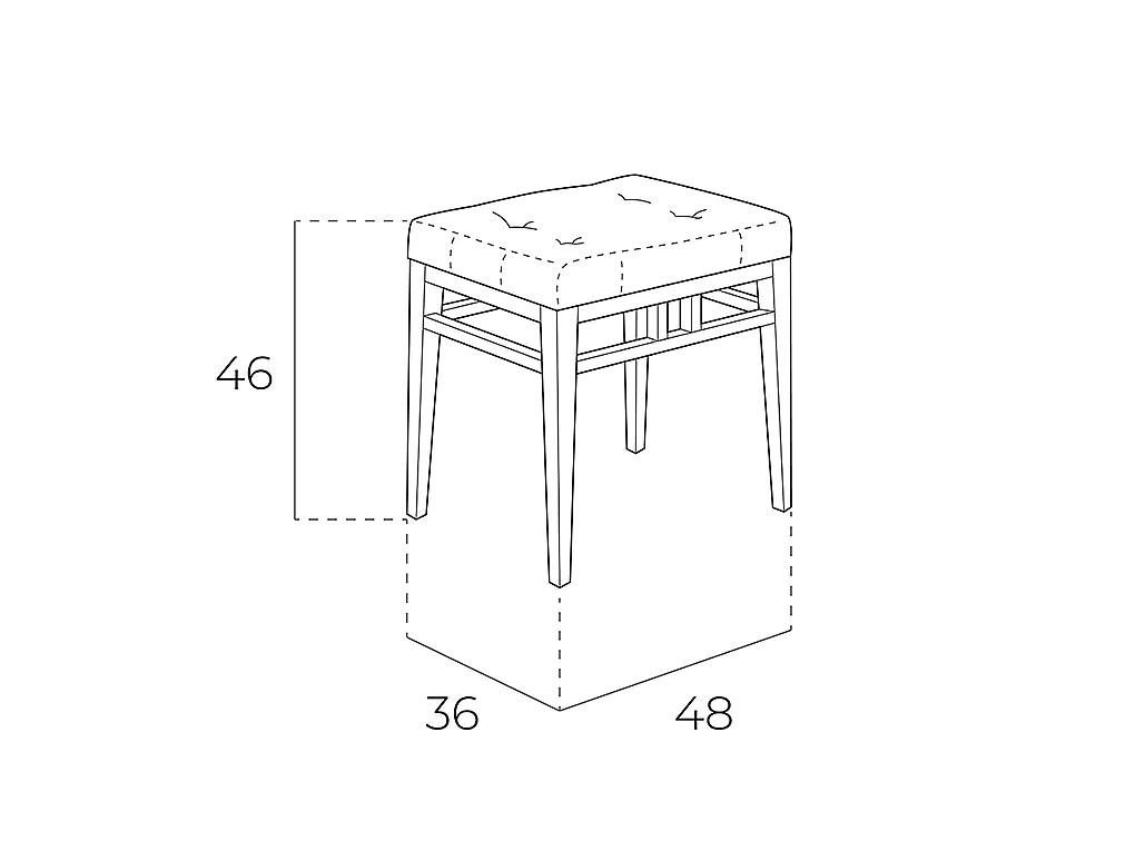 Tabouret en tissu gris 5027 ANGEL CERDA