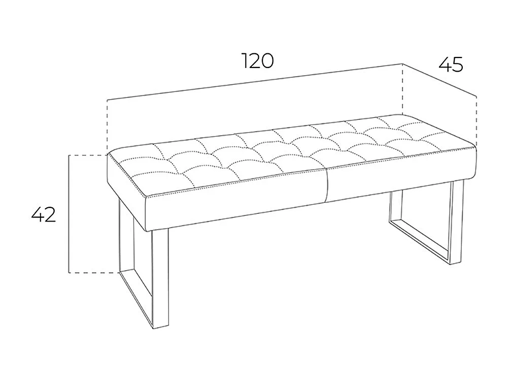 Banquette en simili cuir et acier chromé 5000 ANGEL CERDA
