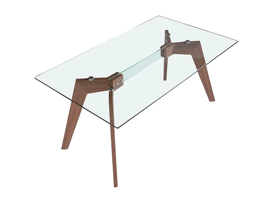 Table à manger en verre trempé et bois 1031 ANGEL CERDA