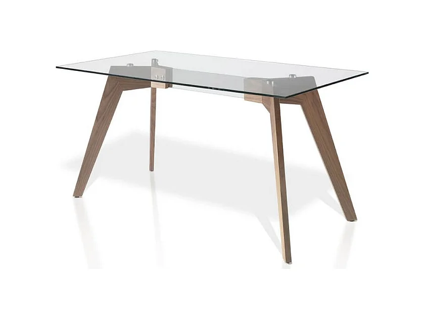 Table à manger en verre trempé et bois 1031 ANGEL CERDA